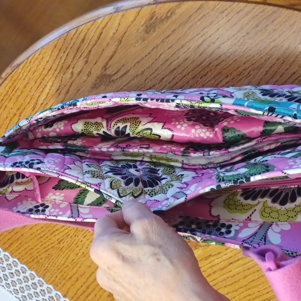 Vera Bradley Priscilla Pink Diaper Bag With Changing Pad - Picture 12 of 14